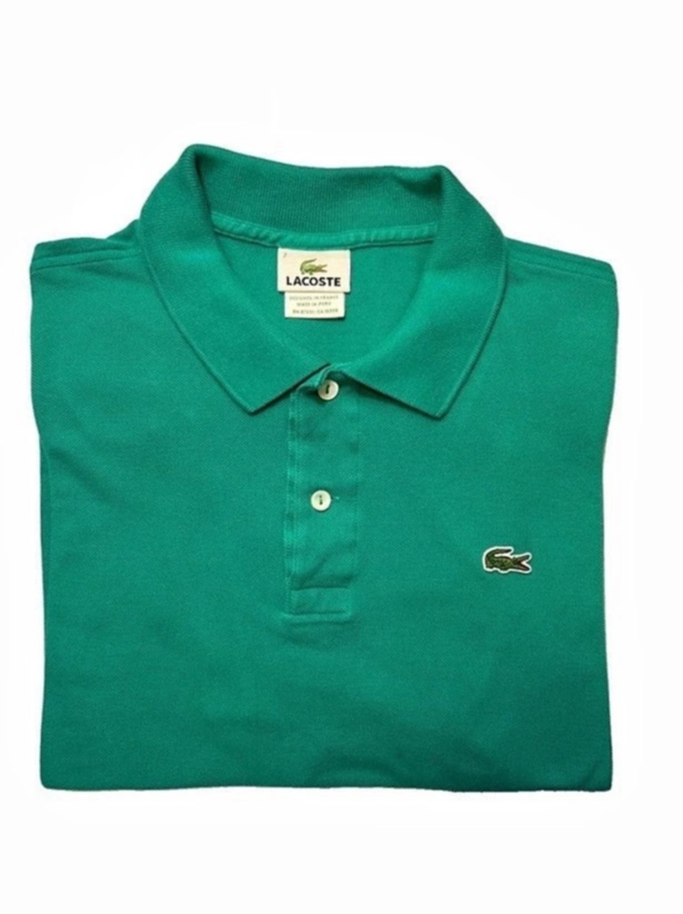 Lacoste 7 Men’s Polo Shirt 2XL Cotton Polo in Green Short Sleeve Like New